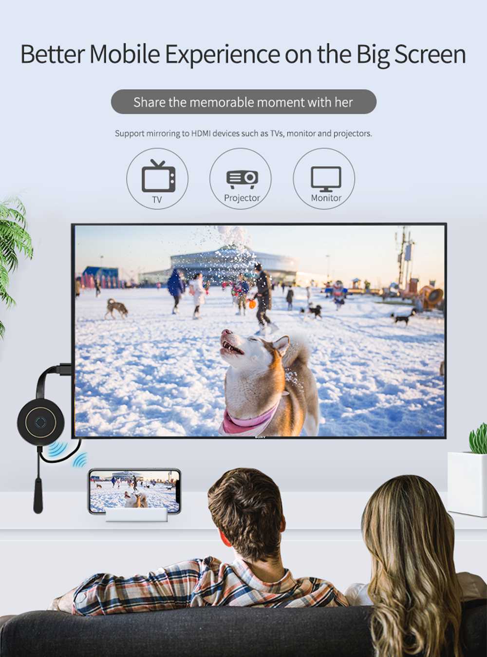 MiraScreen G10A Wireless Display Receiver Plug & Play 2.4G+5G WIFI 4K support Android/ IOS/ MAC/ Windows