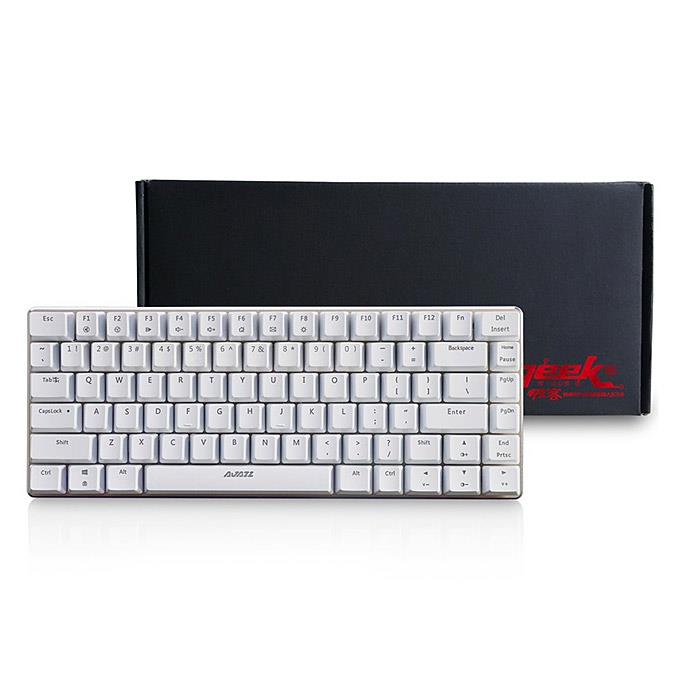 Ajazz AK33 Mechanical Blue Switches Mechanical Keyboard Full Backlight for Windows 7/8/Vista/XP/98SE/ME - White