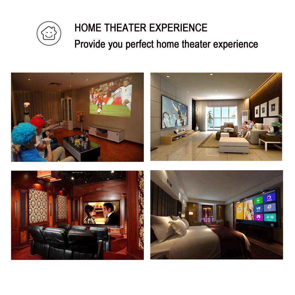 Uhappy U43 2600 Lumens 1080P LED HD Projector support AV\VGA\USB\SD\HDMI*2