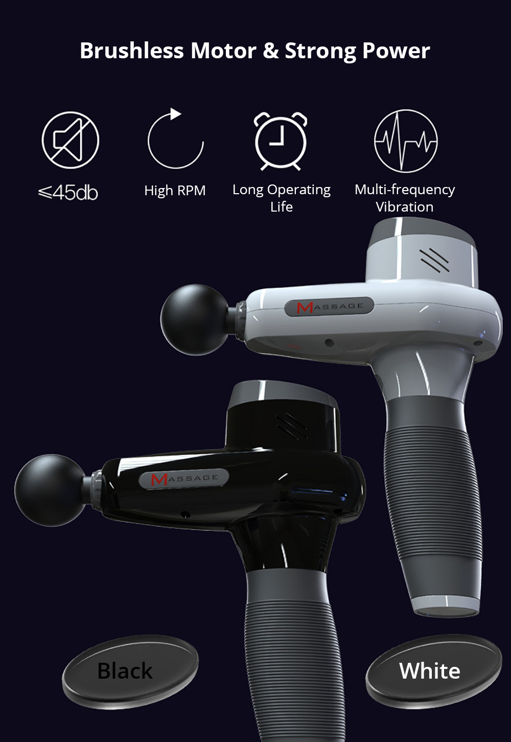 Electric Massage Gun Relax Muscle Therapy Device - Black