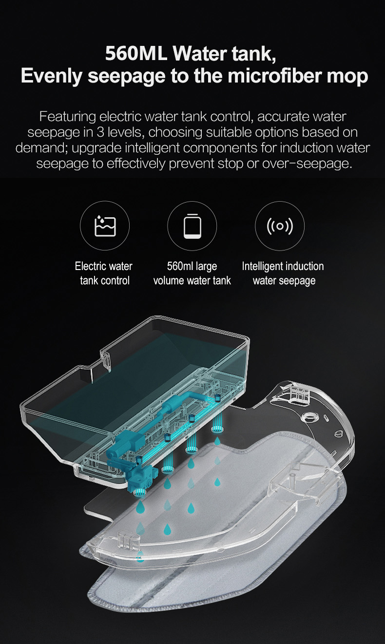 Xiaomi VIOMI V2 Robot Vacuum Cleaner 2150Pa Suction 3 Cleaning Mode LDS Sensor APP Virtual Wall Self-charging 2 in 1 Sweeping Mopping - Gray