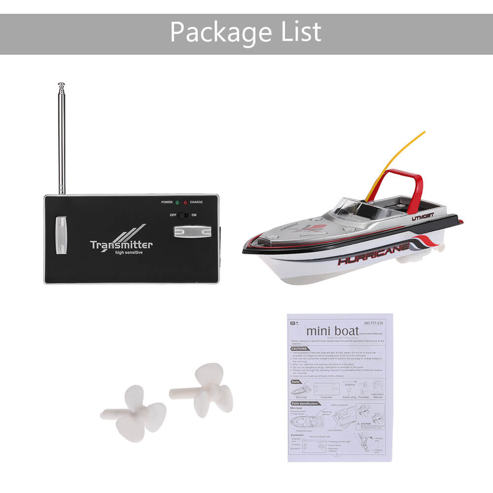 Happy Cow 777-218 Mini RC Speedboat Racing Boat Yacht Model Ready-To-Go - Red