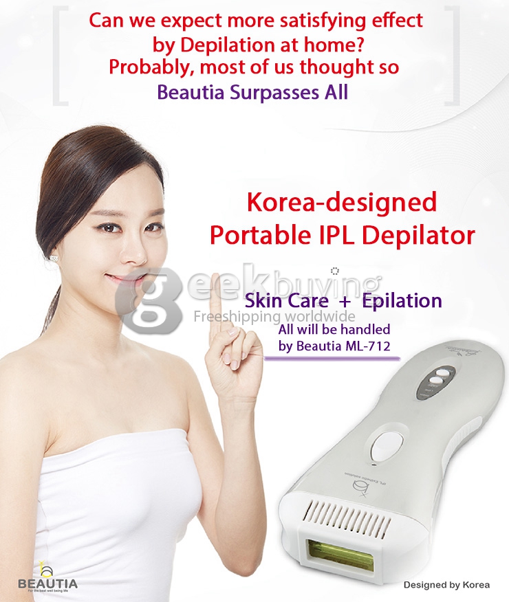 BEAUTIA ML-712 IPL Irradiator Depilator Epilator Hair Remover Skin Care Hair Removal Depilation 3 Levels Energy Adjusting - White