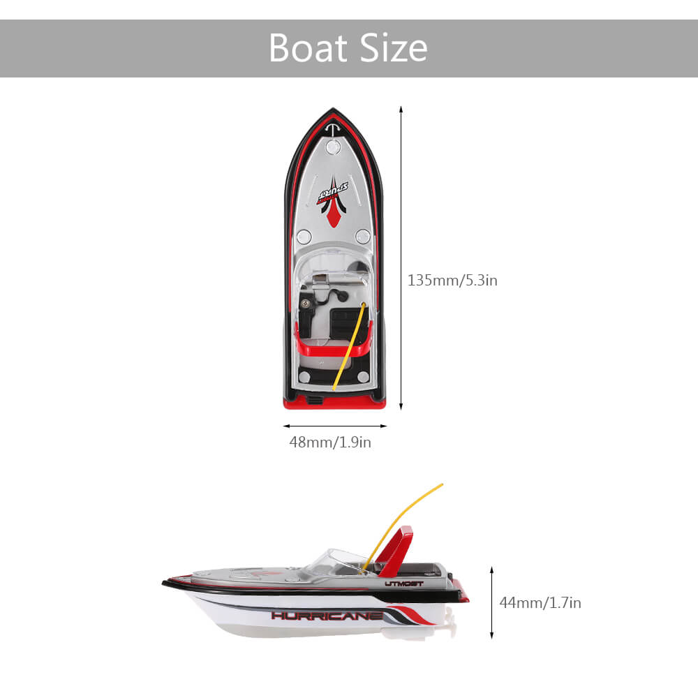 Happy Cow 777-218 Mini RC Speedboat Racing Boat Yacht Model Ready-To-Go - Red