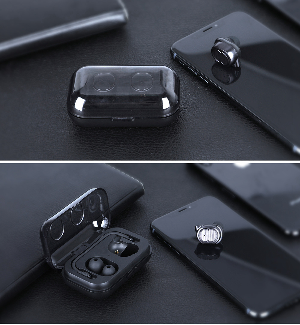 TWS-8 Bluetooth 5.0 Earbuds with Mic IPX4 Water Resistant - Black