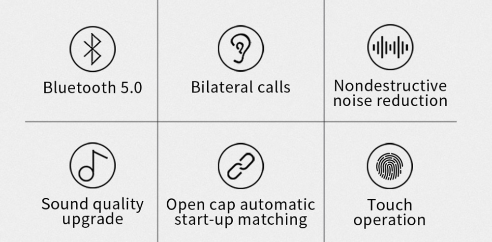 U9 Bluetooth 5.0 TWS IPX7 Earbuds Siri Binaural Call Touch Control 8 Hours Playtime Black