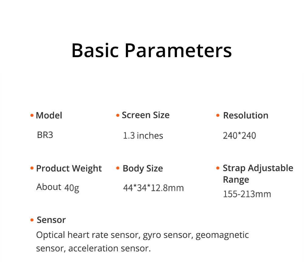 Makibes BR3 Smart Watch Support Strava 1.3 Inch IPS Color Touchscreen Built-in GPS Multi-sports Modes Heart Rate Monitor IP68 Waterproof Fitness Tracker - Gray