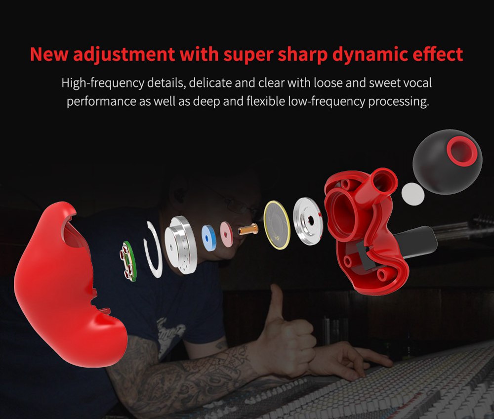 QKZ VK3 3.5mm Port Wired In-ear Earphones Bass Stereo 40KHz Hi-Res with Mic