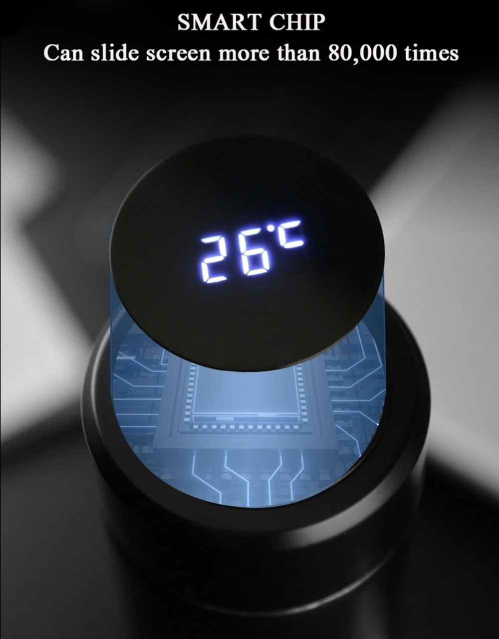 500ML Intelligent Thermos Cup Portable 304 Stainless Steel With LCD Temperature Display - White