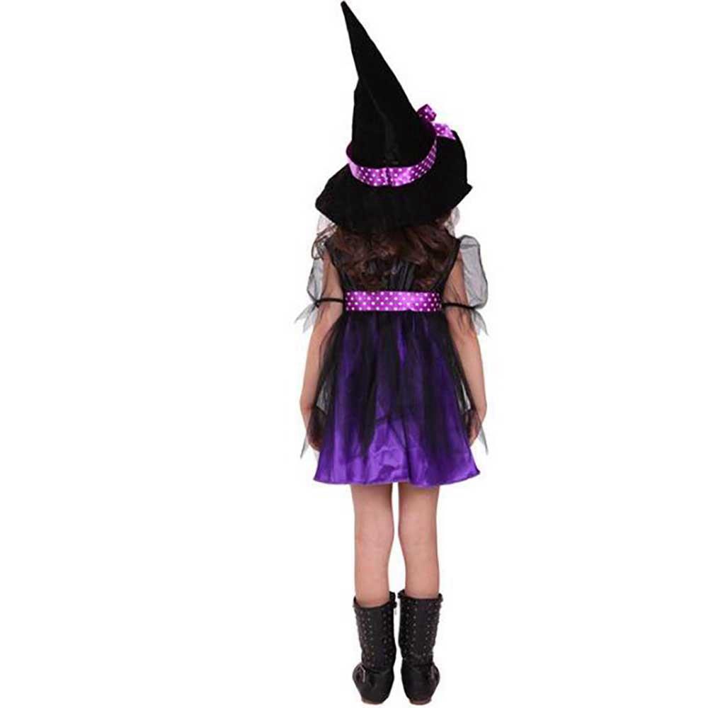 Halloween Costume Party Girls Cosplay Costume Dress Children's Dress Smock 130cm - Purple
