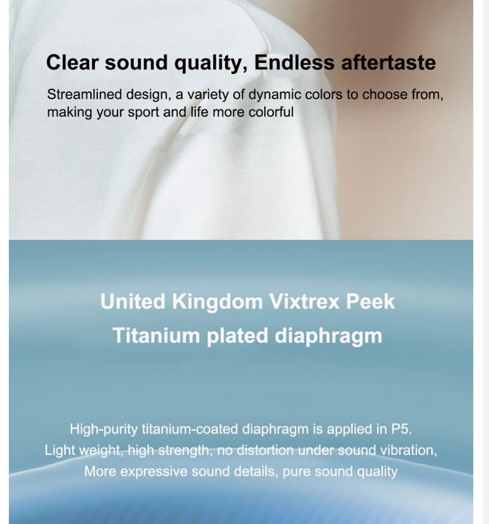Sanag P5 Bluetooth 5.0 TWS Earbuds Binaural Call Fingertips Control Siri Google Assistant 500mAh Charging Case IP5 with Mic - Rose Gold
