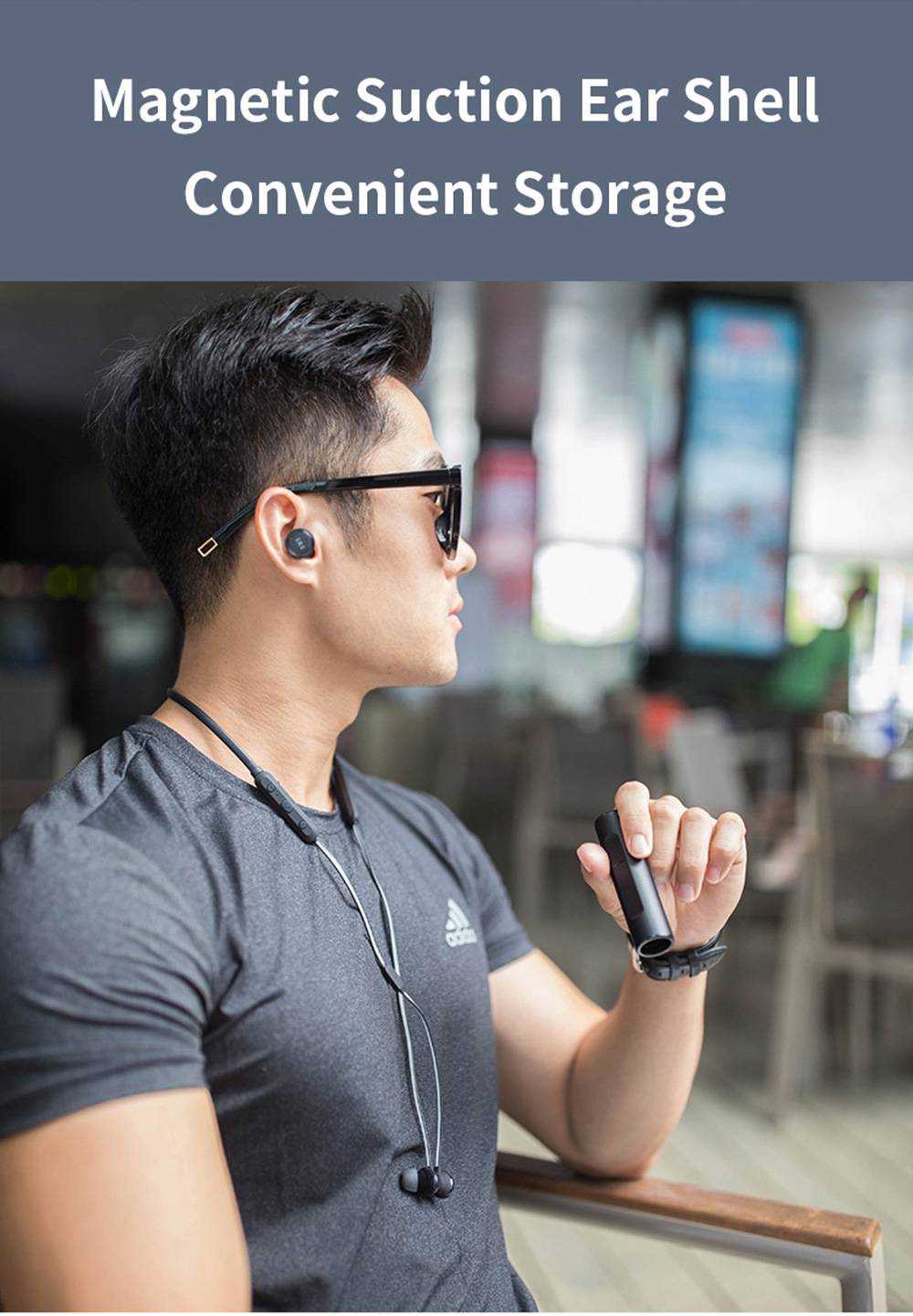 Maxchange Qule-C6P Bluetooth Neckband Earphones HiFi Stereo Noise Reduction 7 Hours Playtime - Black