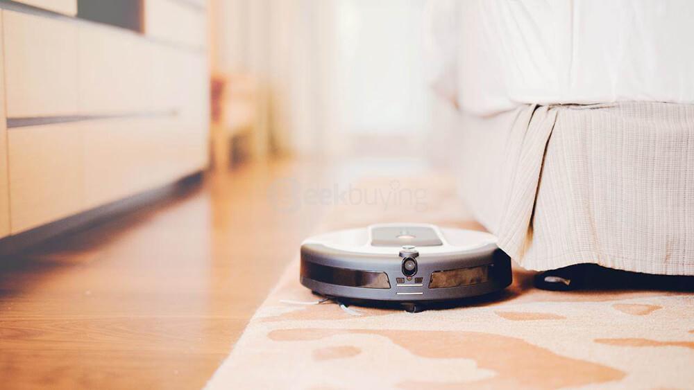 [HK Stock]Haier XShuai ShuaiXiaoBao Robot Vacuum Cleaner 3-cleaning Modes 4-step Cleaning System P2P Video App Control Night Vision HEPA Filter Multilanguage - Black + White