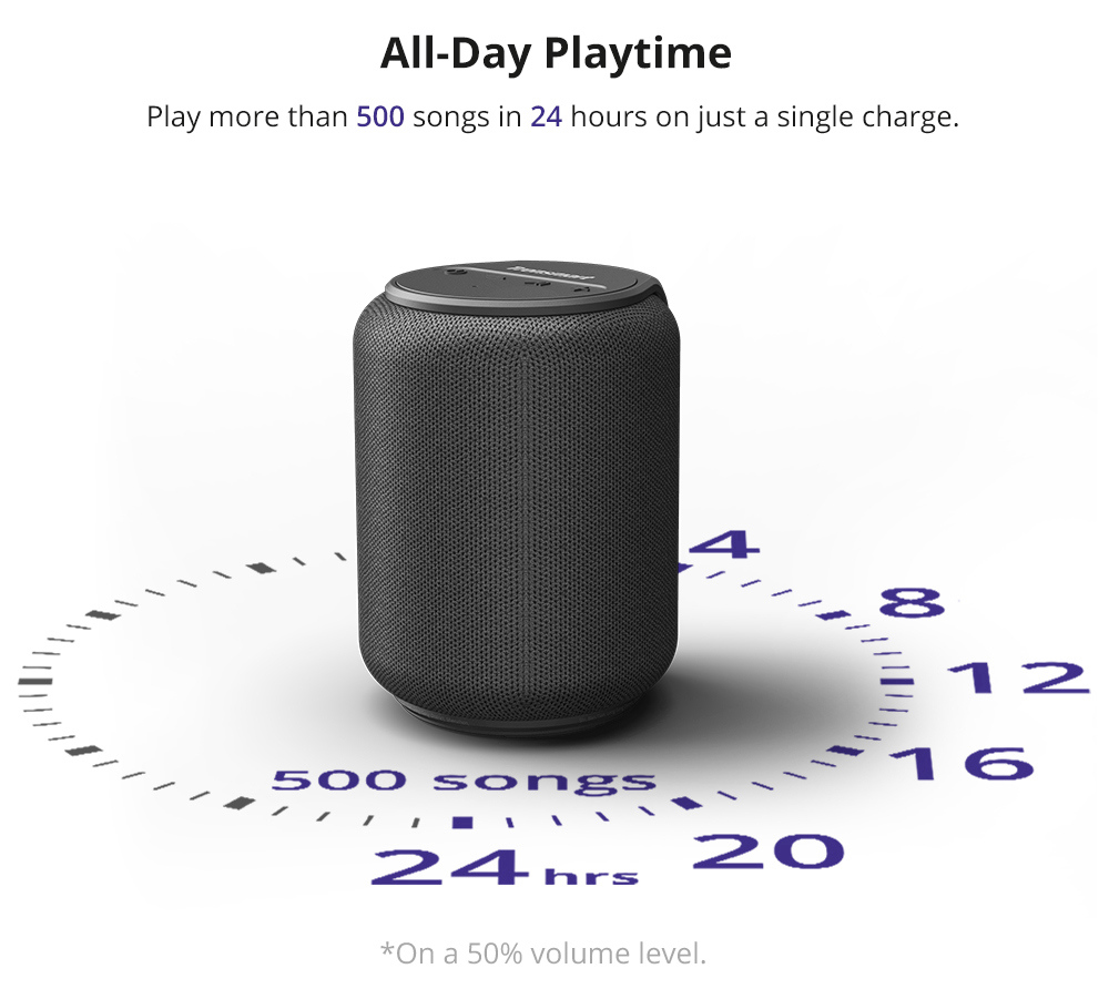 Tronsmart Element T6 Mini Bluetooth 5.0 Speaker 30m Connection Siri Google Assistant IPX6 24H Playtime USB-C