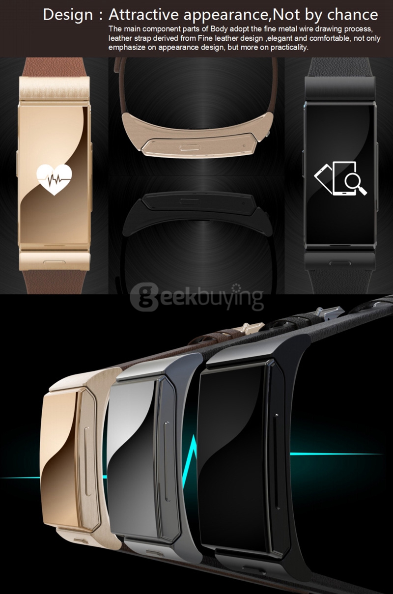 Original Uwatch U20 Umini MTK2502 Smart Bracelet With Heart Rate Monitor Bluetooth Headset Sports Fitness Tracker Remote Camera - Black