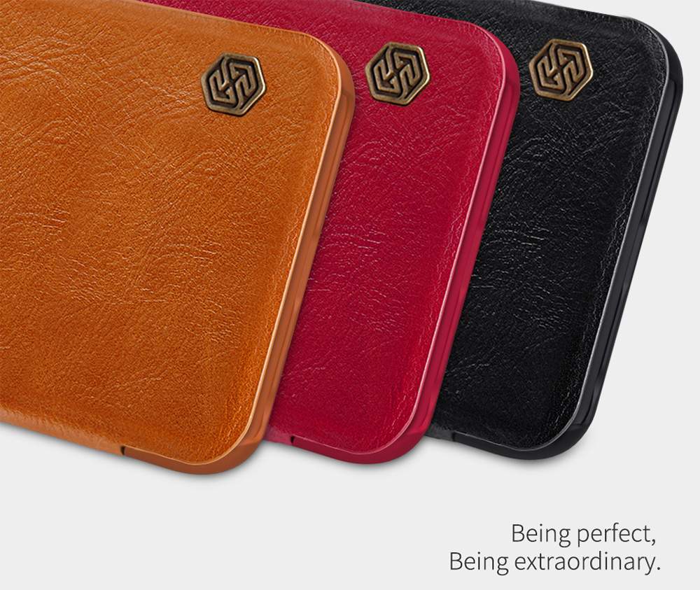 NILLKIN Protective Leather Phone Case For Xiaomi Redmi Note 8 / Redmi Note 8T Smartphone - Brown