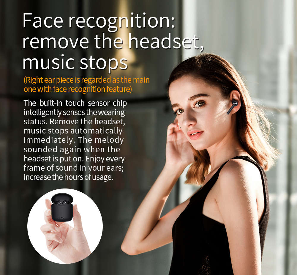 Bluedio Hi Bluetooth 5.0 TWS HiFi Earphones Bilateral Call 6 Hours  Playtime - Black