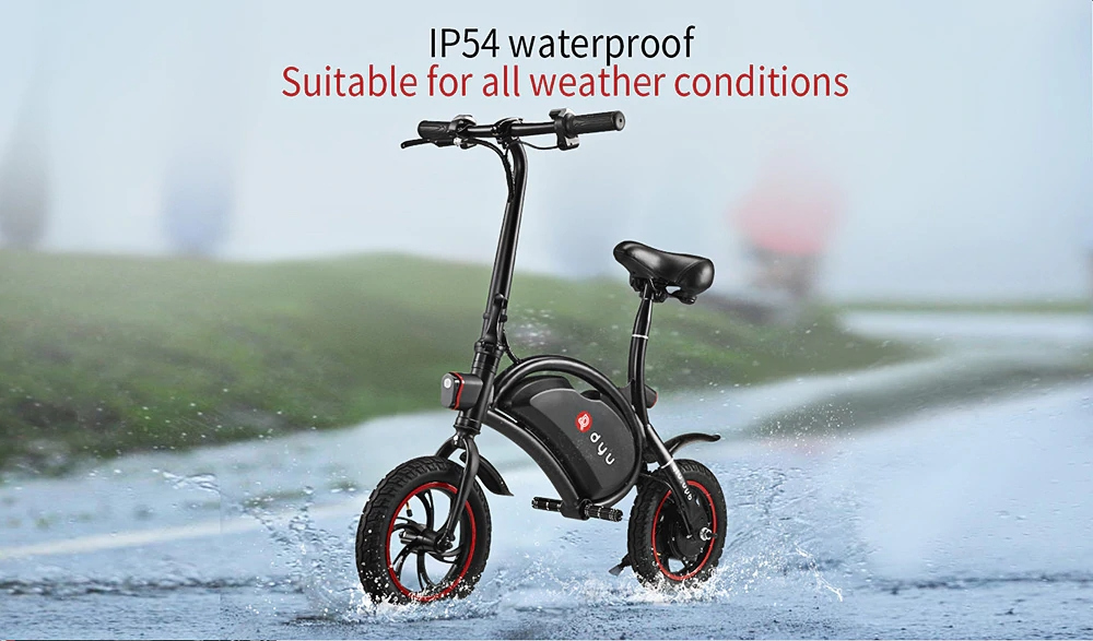 [Standard Edition] F-wheel D1 DYU Electric Bike Folding Design Smart Controlling 12 Inch Wheels - Black