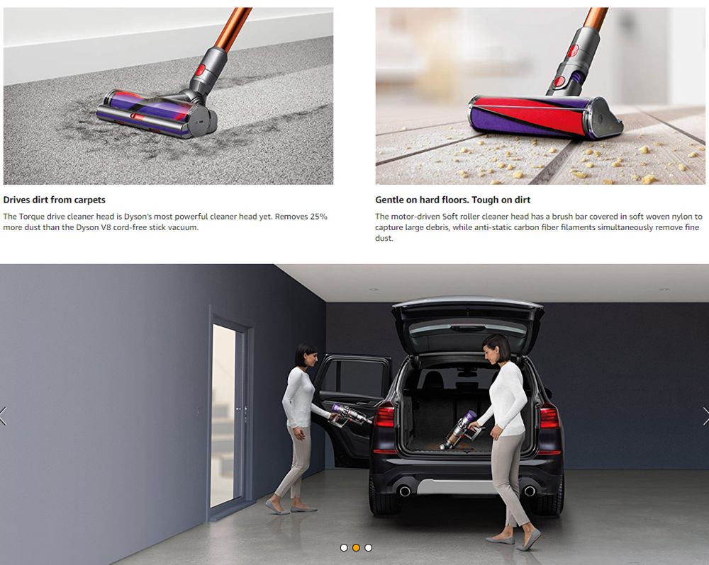 dyson v10 suction power aw