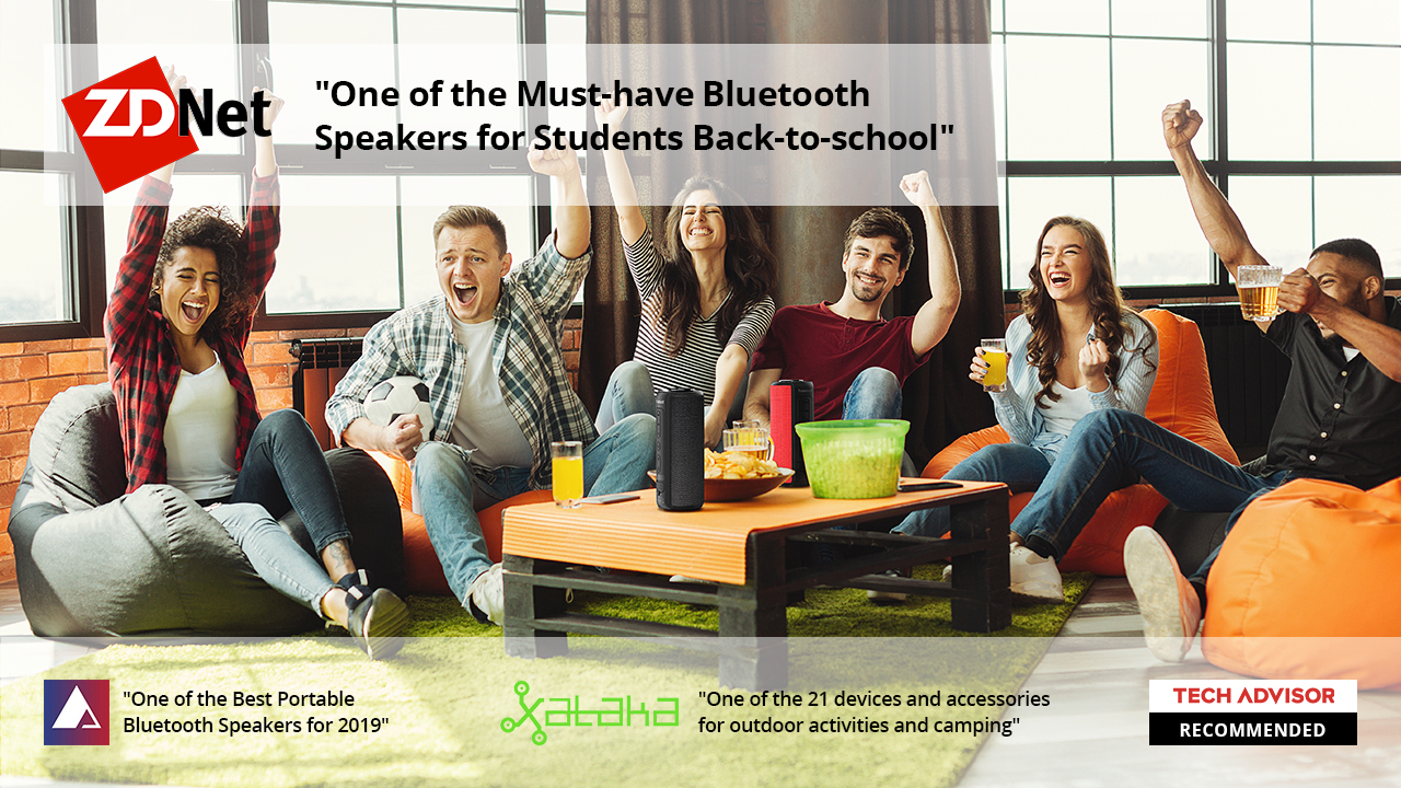 Tronsmart Element T6 Plus Portable Bluetooth 5.0 Speaker with 40W Max Output, Deep Bass, IPX6 Waterproof, TWS - Black