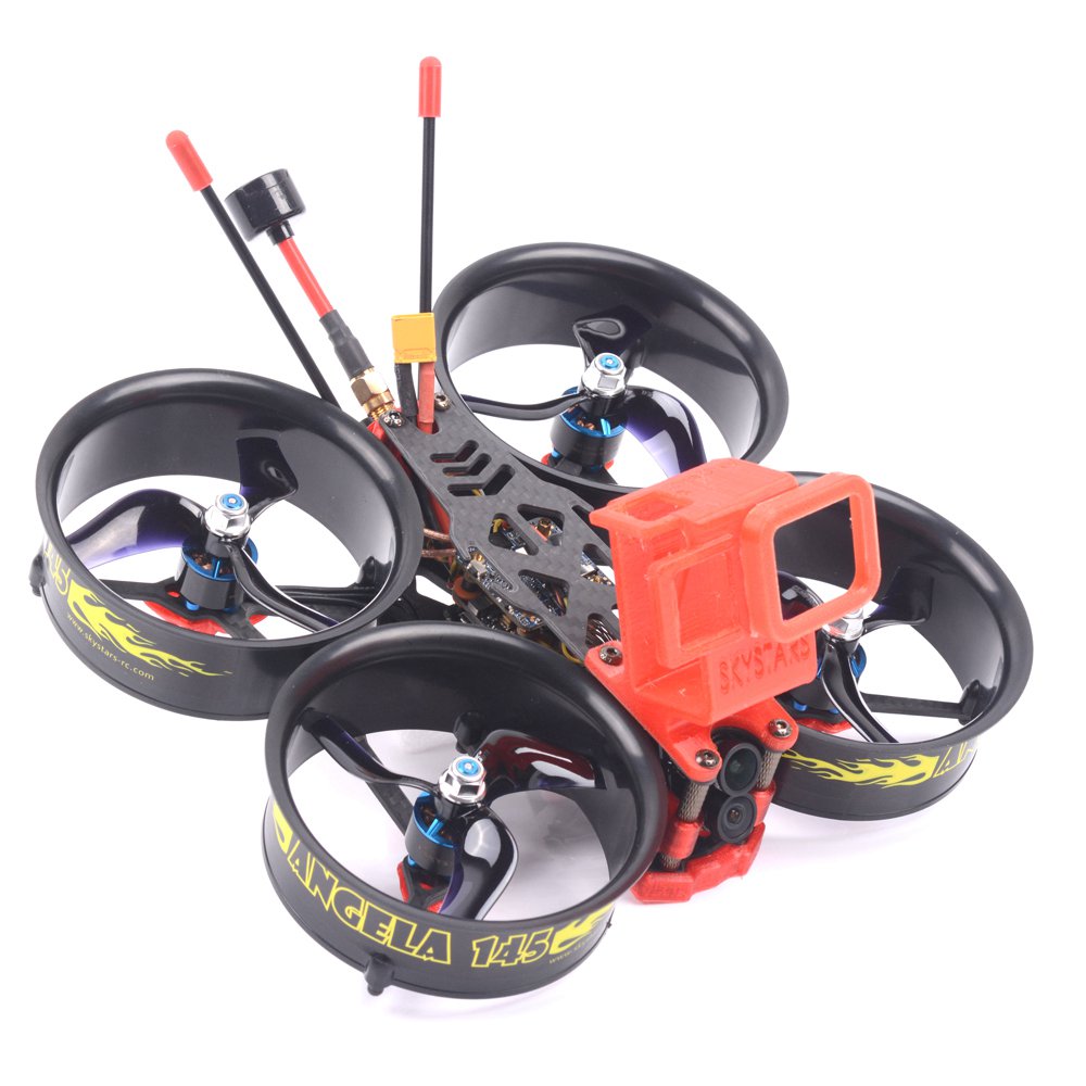 Skystars Angela 145 4K 3 Inch Whoop FPV Racing Drone F4 OSD 4 In 1 35A ESC 5.8G 500mW VTX Runcam Hybrid Cam BNF - Frsky R-XSR Receiver