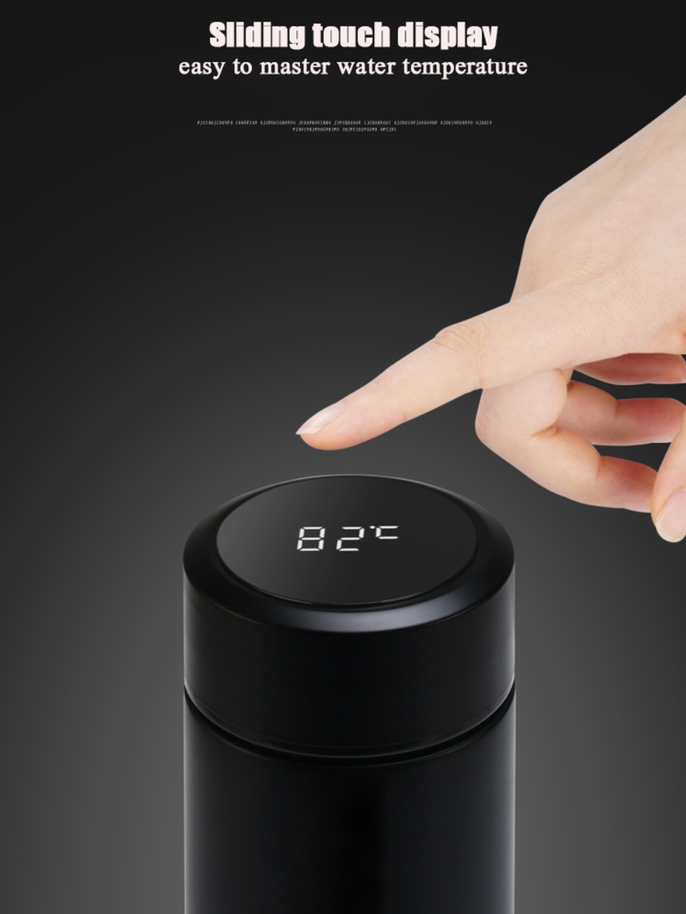 500ML Intelligent Thermos Cup Portable 304 Stainless Steel With LCD Temperature Display - White