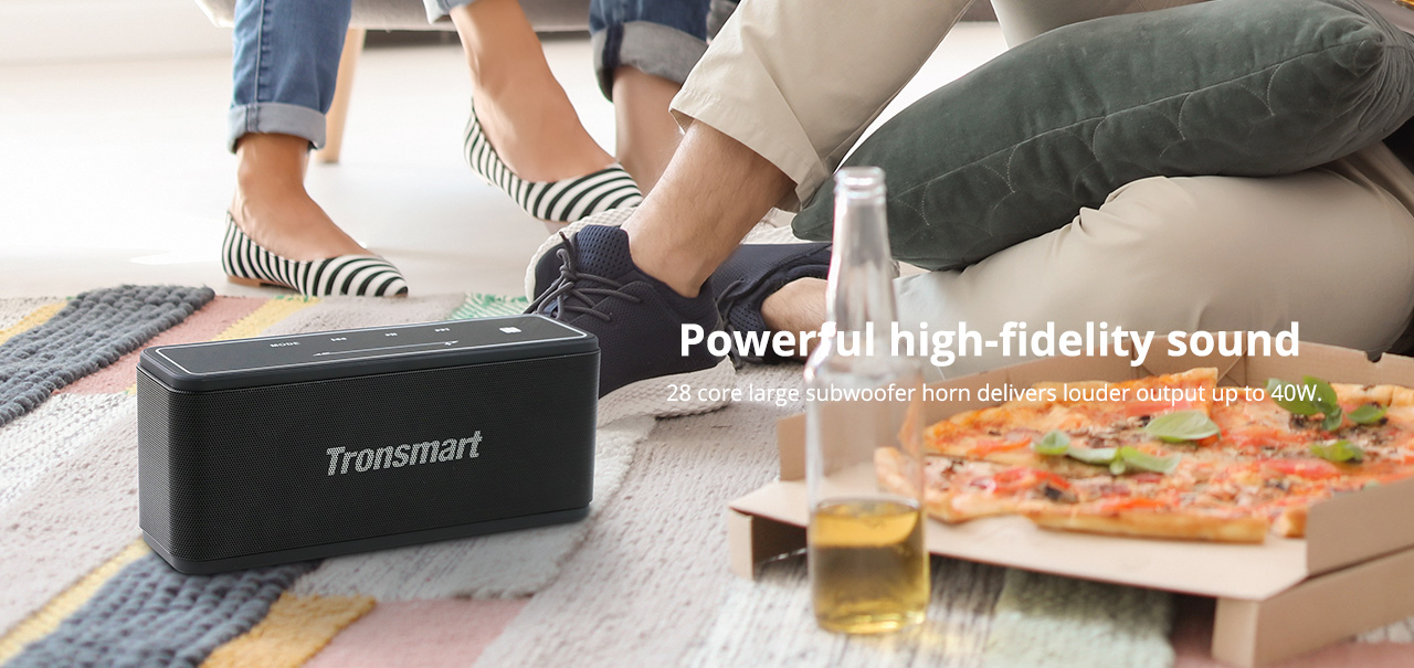 Tronsmart Element Mega SoundPulse™ Bluetooth Speaker with Powerful 40W Max Output 3D Digital Sound TWS Intuitive Touch Control  - Black