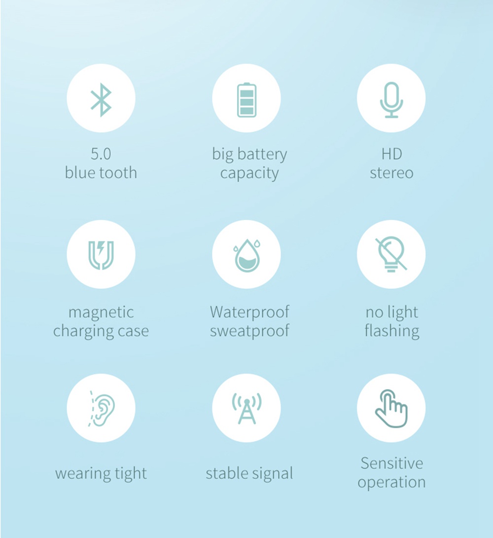 S13 TWS Bluetooth 5.0 Earbuds HiFi Sound Binaural Call 300mAh Charging Box - White