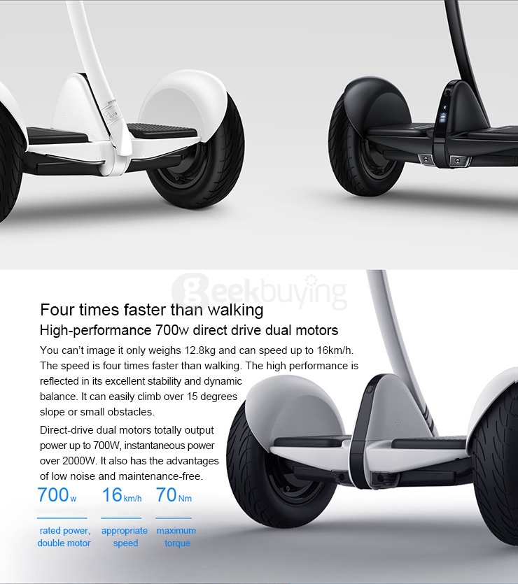 [US Stock] Xiaomi Mi Scooter Mini Self-balancing Scooter 700W 16km/h 22km Long Mileage with Smart System Beginner Mode Bluetooth Remote Control  - Black