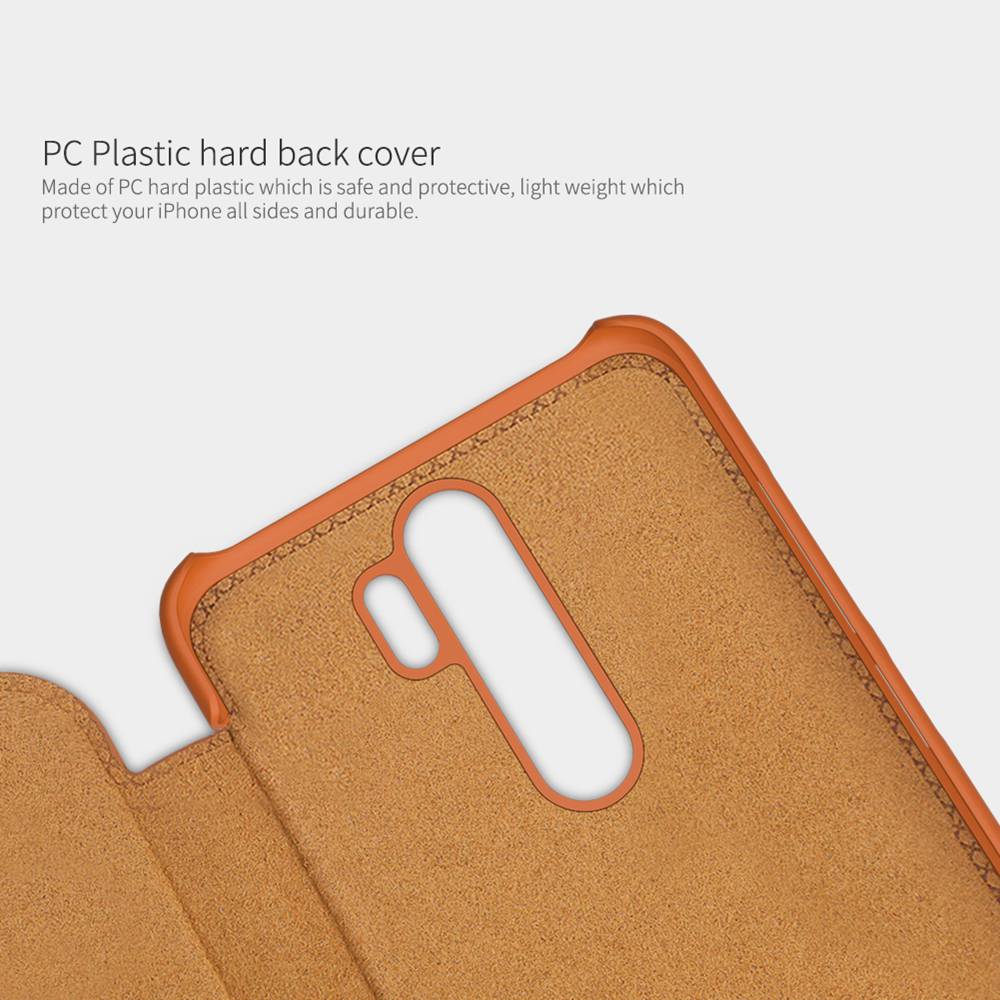 NILLKIN Protective Leather Phone Case For Xiaomi Redmi Note 8 Pro Smartphone - Brown