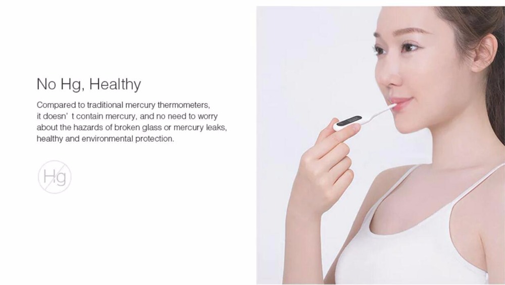 Xiaomi LCD Medical Electronic Thermometer Portable Measure Temperature of Mouth or Underarm Medical Grade - White