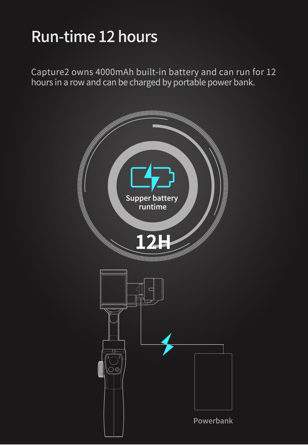 Funsnap Capture 2 3-axis Mobile Handheld Gimbal Stabilizer with Zooming Wheel Mode