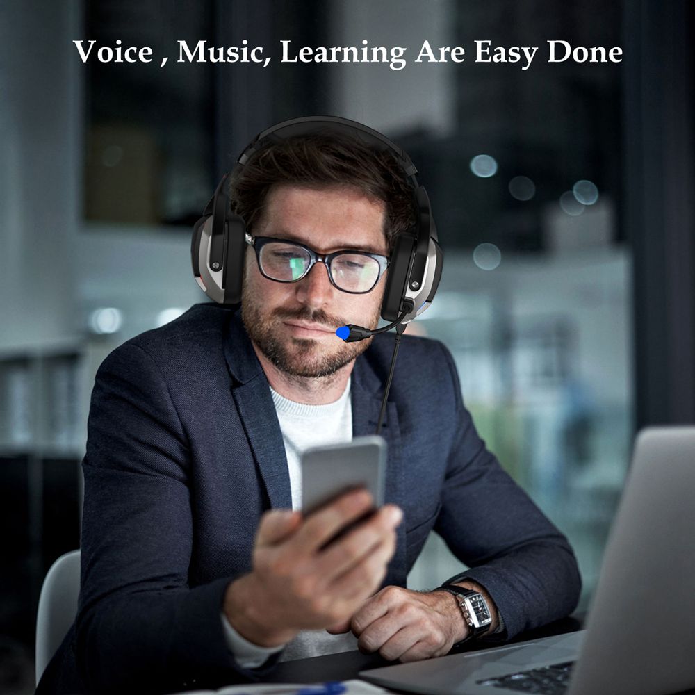 Onikuma K12 3.5mm Audio+USB Gaming Headset LED Light Noise Reduction for PS4/Switch/XBOX One/PC