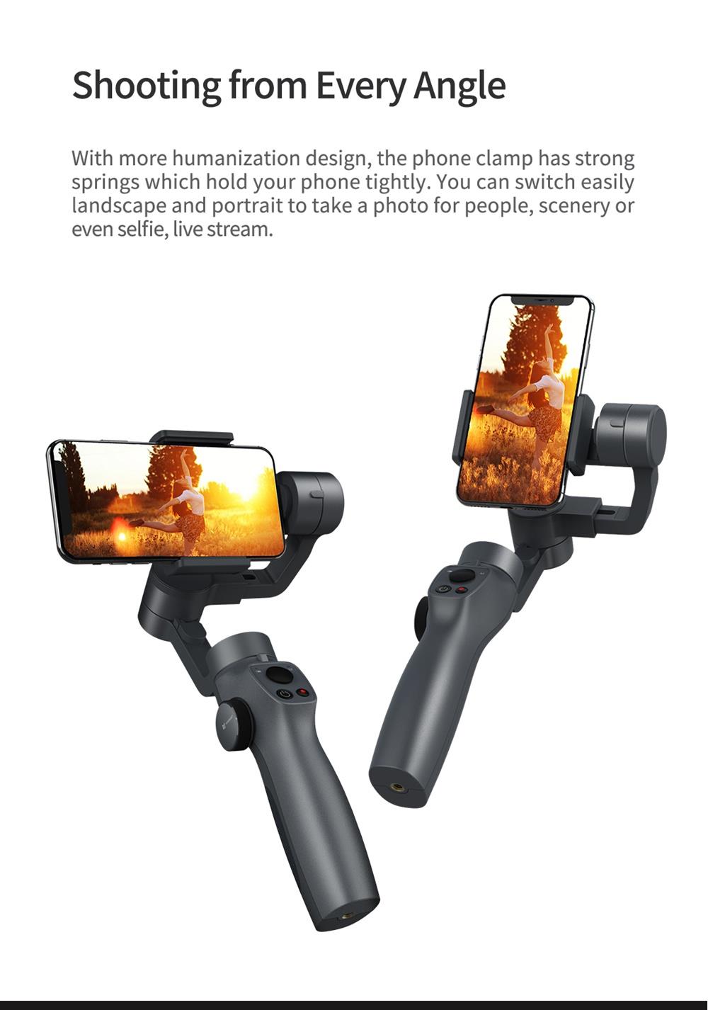 Funsnap Capture 2 3-axis Mobile Handheld Gimbal Stabilizer with Zooming Wheel Mode