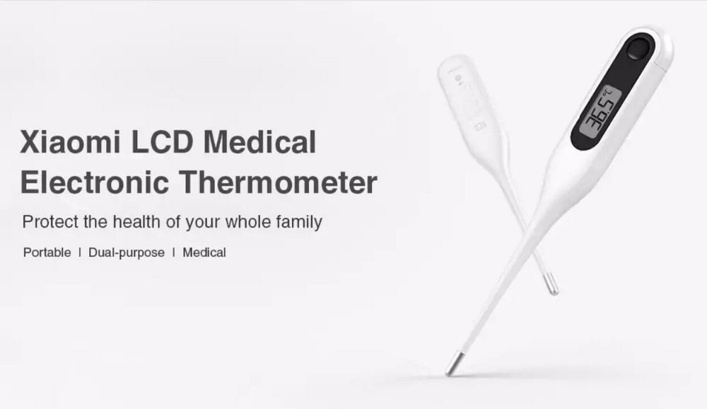 Xiaomi LCD Medical Electronic Thermometer Portable Measure Temperature of Mouth or Underarm Medical Grade - White