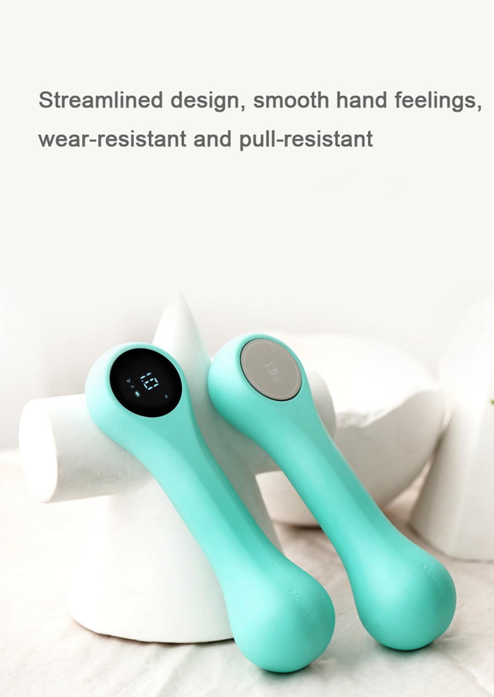 2pcs Move It Beat Smart Dumbbell 0.5KG Portable Mini USB Charging Fitness Equipment From Xiaomi Youpin - Cyan