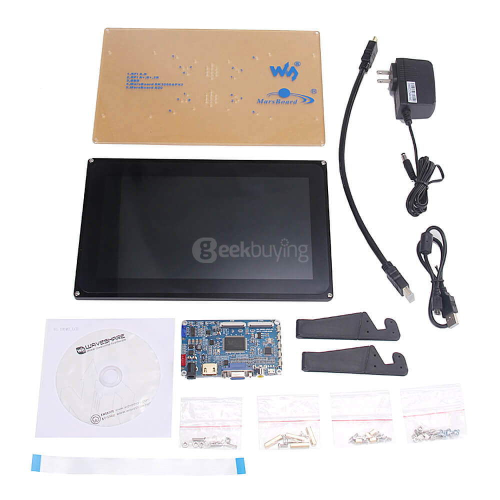 10.1 inch Capacitive Touch Screen LCD 1024x600 HDMI with Bicolor Case for Raspberry Pi/BB BLACK/PC Systems