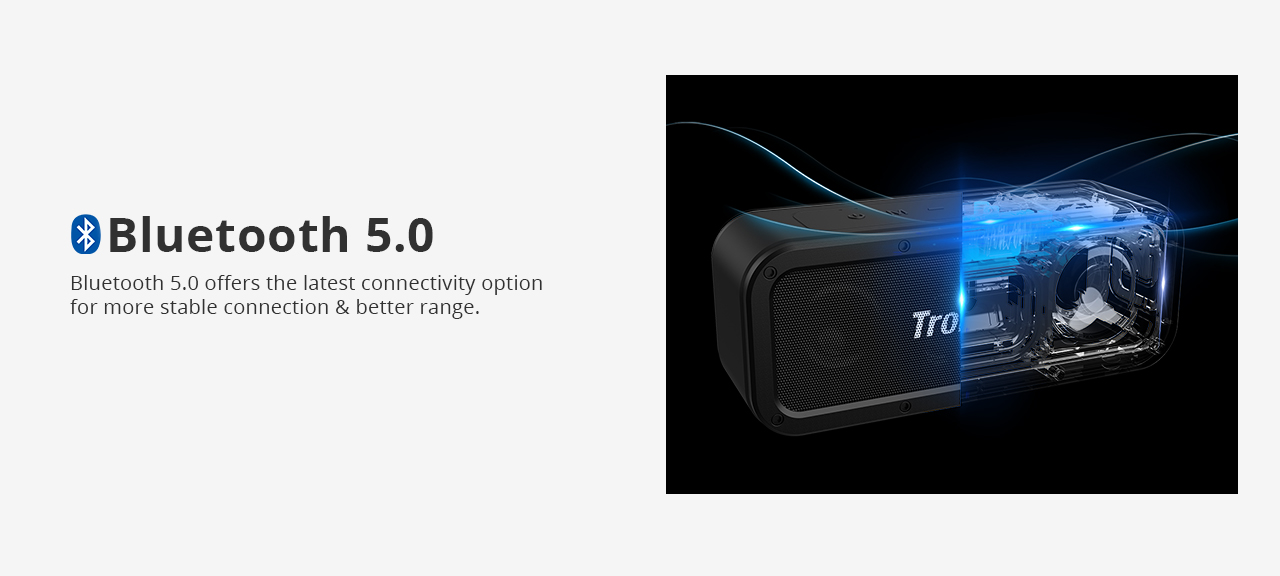 Tronsmart Force SoundPulse™ 40W Bluetooth 5.0 Speaker Google Assistant IPX7 TWS & NFC 15 Hours Playtime