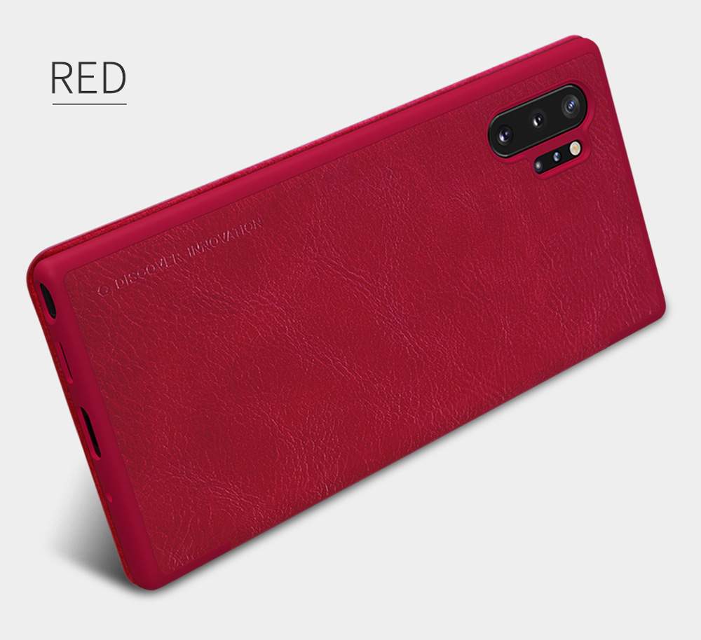 NILLKIN Protective Leather Phone Case For Samsung Galaxy Note 10+ / Note 10+ 5G Smartphone - Red