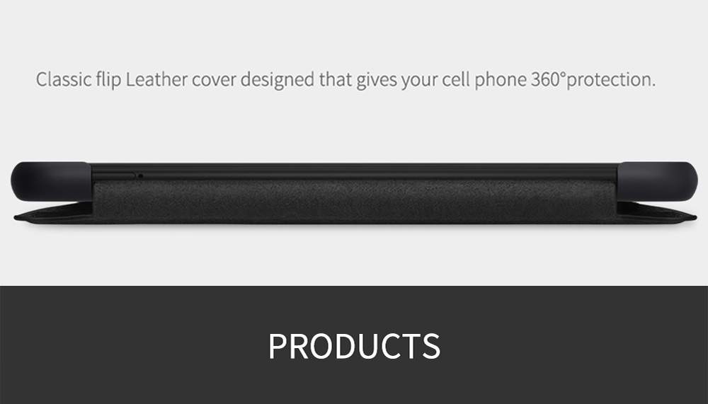 NILLKIN Protective Leather Phone Case For Xiaomi Redmi Note 8 / Redmi Note 8T Smartphone - Black