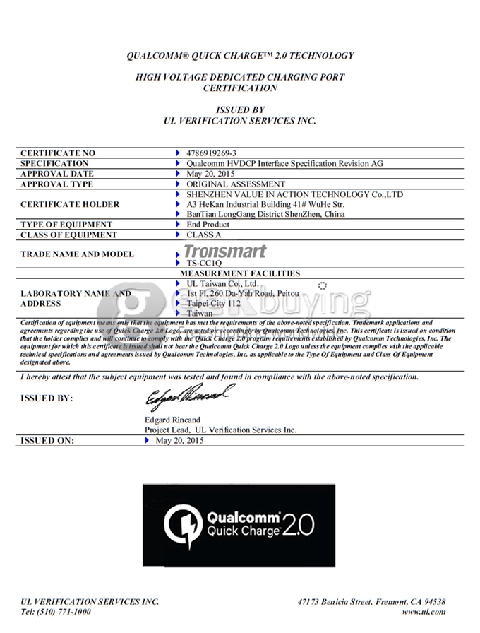 [UK Stock] Ładowarka samochodowa Tronsmart Quick Charge 2.0 18W USB do Samsung Galaxy S6, S6 Edge, Note 4, Note Edge / Google Nexus 6 / Sony Xperia Z4, Z3 / HTC One M9, One M8 / Xiaomi Mi3, Mi4, Mi Note / Asus Zenfone 2 i więcej