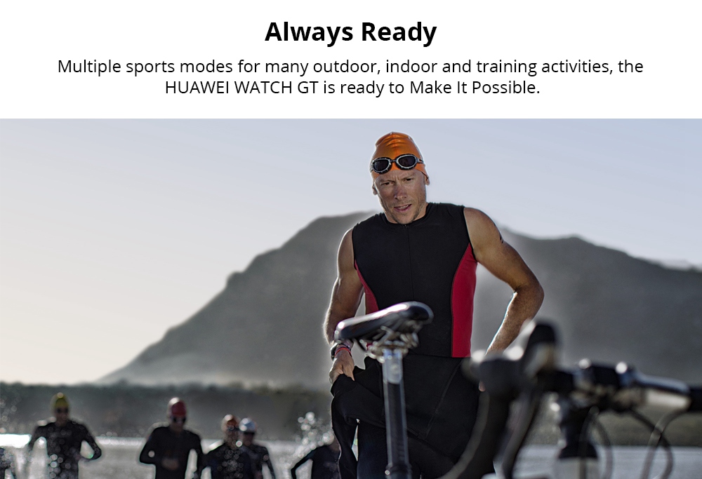 HUAWEI WATCH GT Elegant Sports Smartwatch 1.2 Inch AMOLED Colorful Screen Heart Rate Monitor Built-in GPS - White
