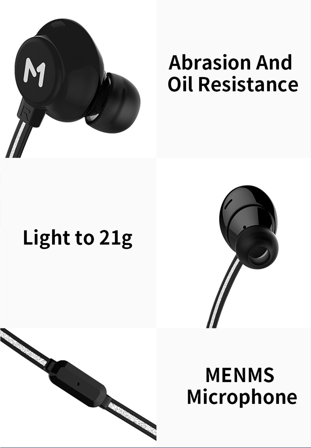 Maxchange Qule-C6P Bluetooth Neckband Earphones HiFi Stereo Noise Reduction 7 Hours Playtime - Black