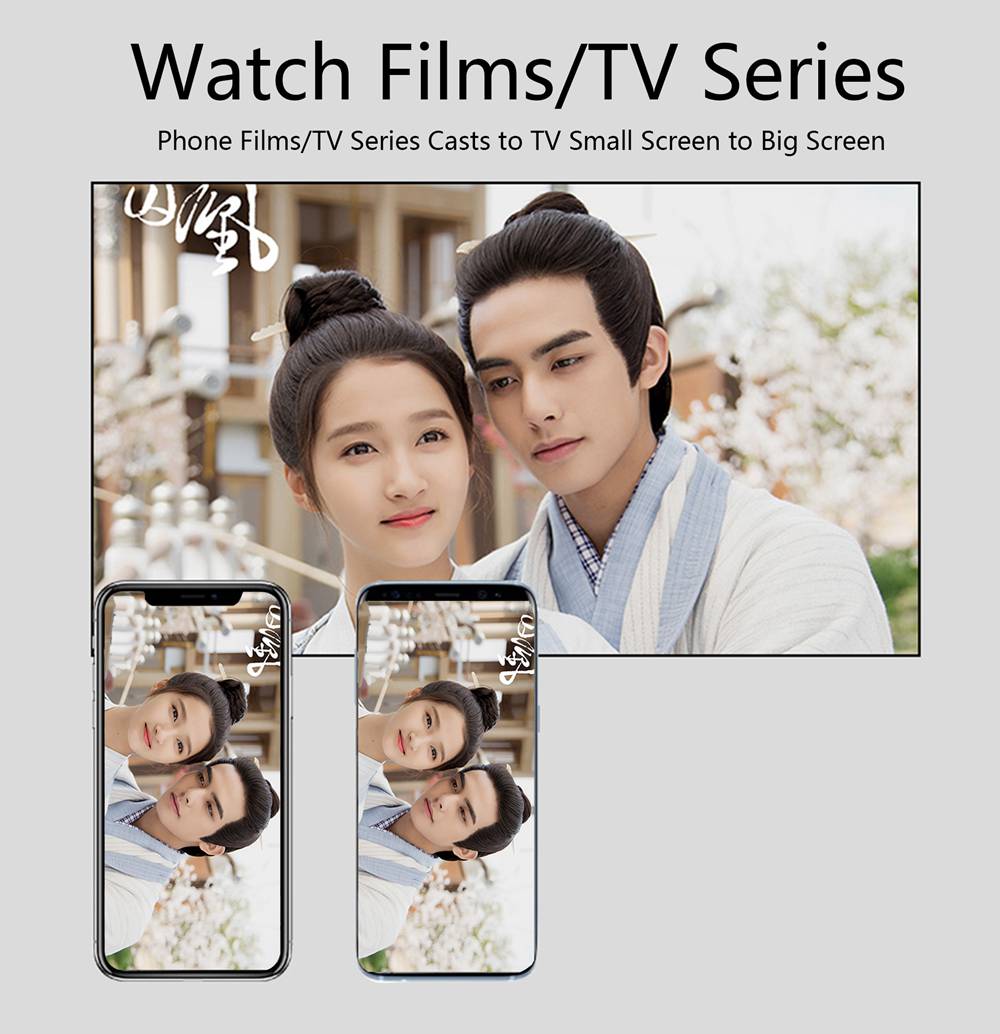 WeCast L9 VGA & HDMI Dual Display Screen Projector Fully Compatible with Android/iOS/Type - C Devices USB Mirroring Sound and Image to TV