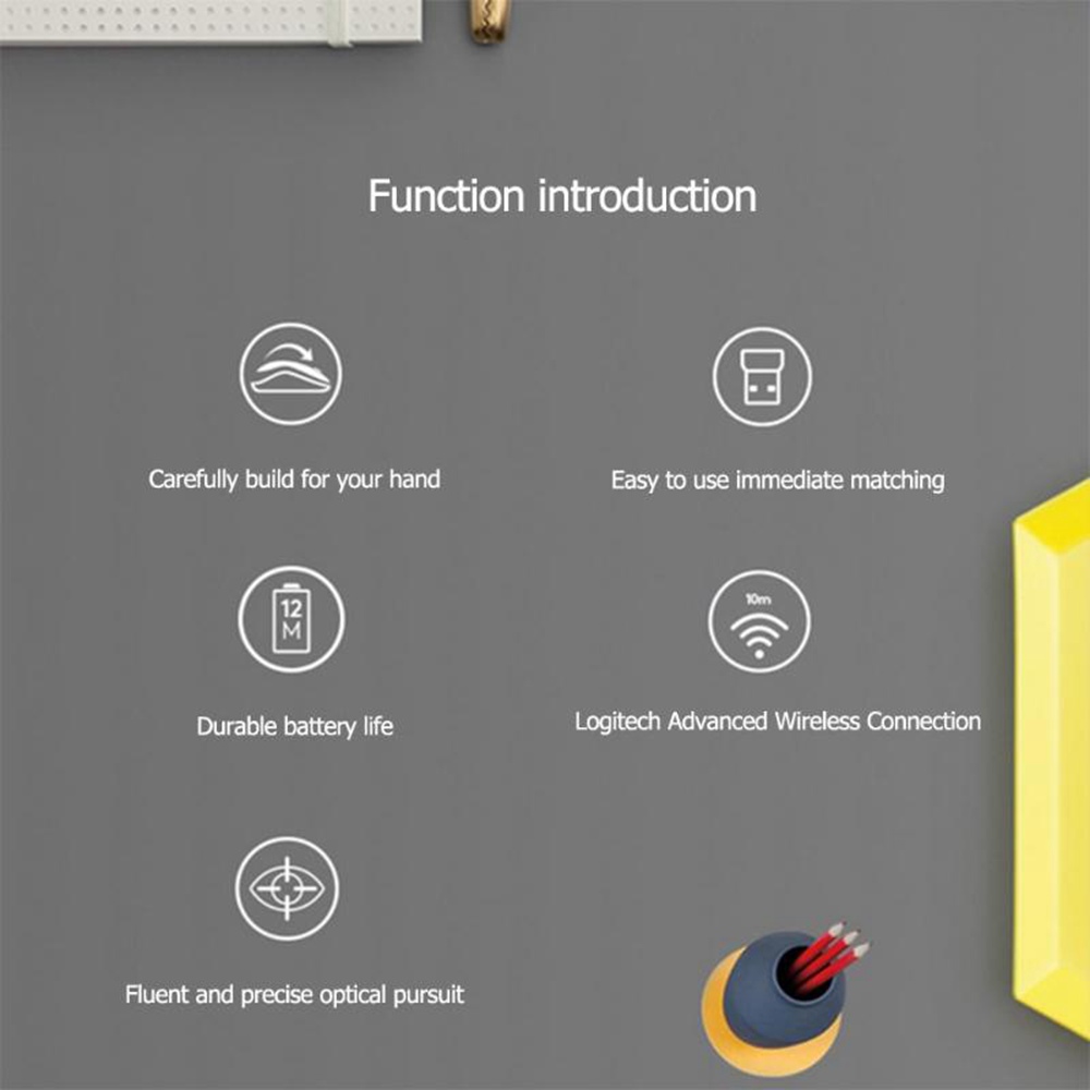 Logitech M185 Office Wireless Mouse 3 Buttons 1000 DPI Ambidextrous Design - Black