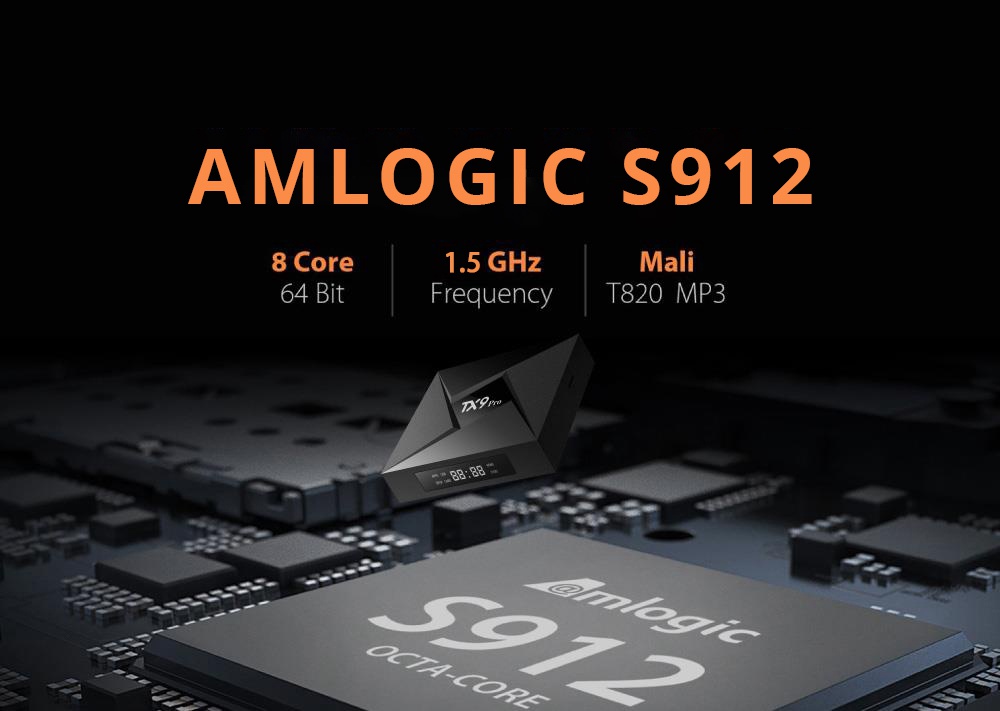 Bundle TANIX TX9 PRO KODI 17.3 3GB/32GB TV BOX Android 7.1.2 Amlogic S912X 2.4G/5.8G WIFI Bluetooth Gigabit LAN Bluetooth HDMI + Tronsmart TSM01 English Air Mouse