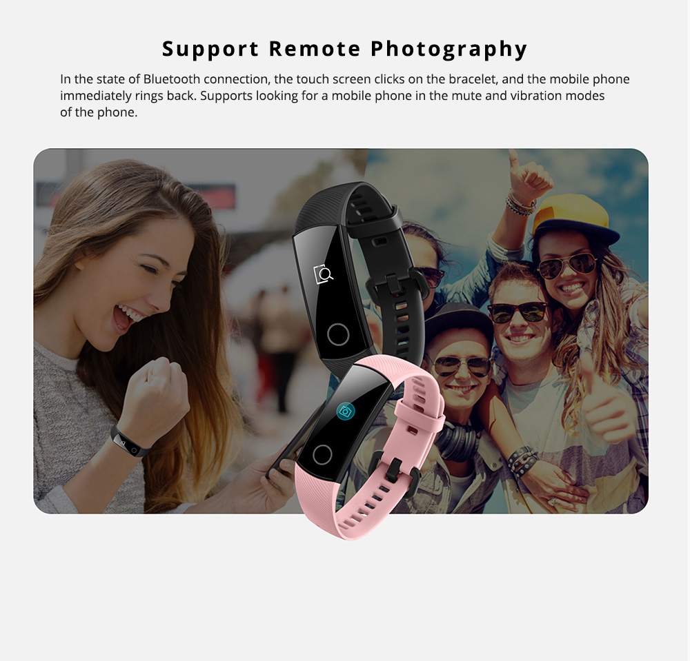 HUAWEI Honor Band 4 Smart Bracelet 0.95 Inch AMOLED Touch Large Color Screen 5ATM Heart Rate Monitor Swimming Posture Recognition - Black