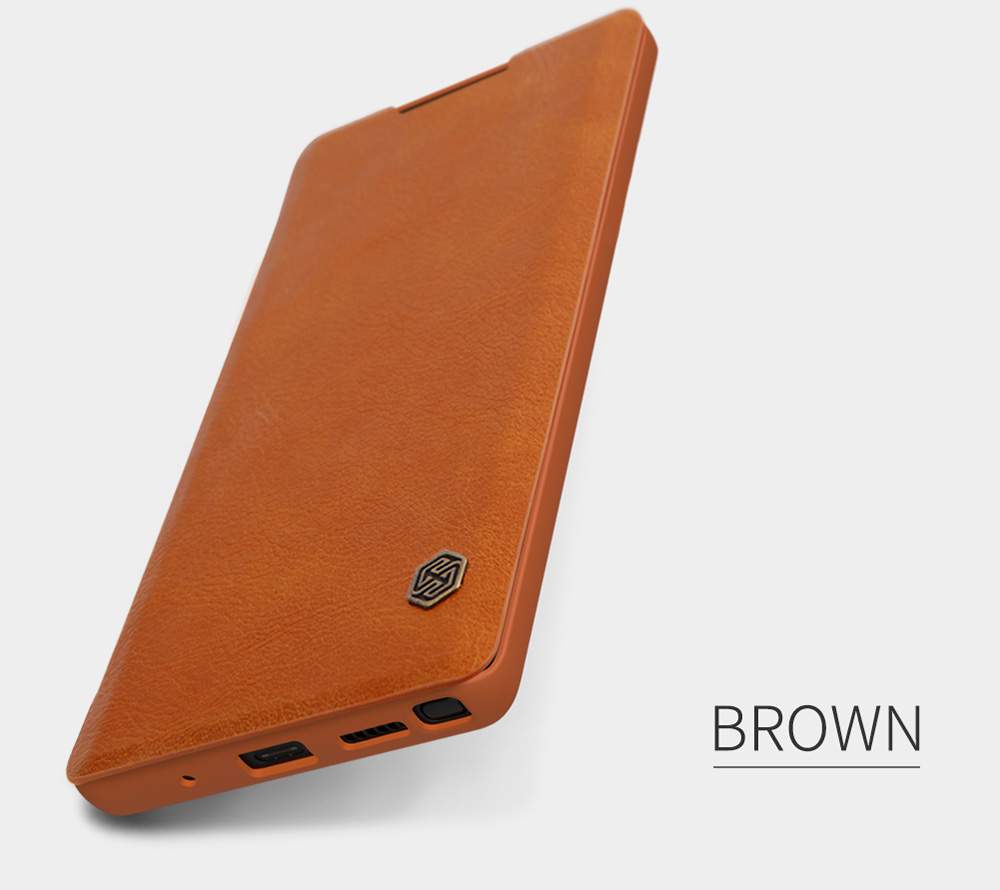 NILLKIN Protective Leather Phone Case For Samsung Galaxy Note 10+ / Note 10+ 5G Smartphone - Red