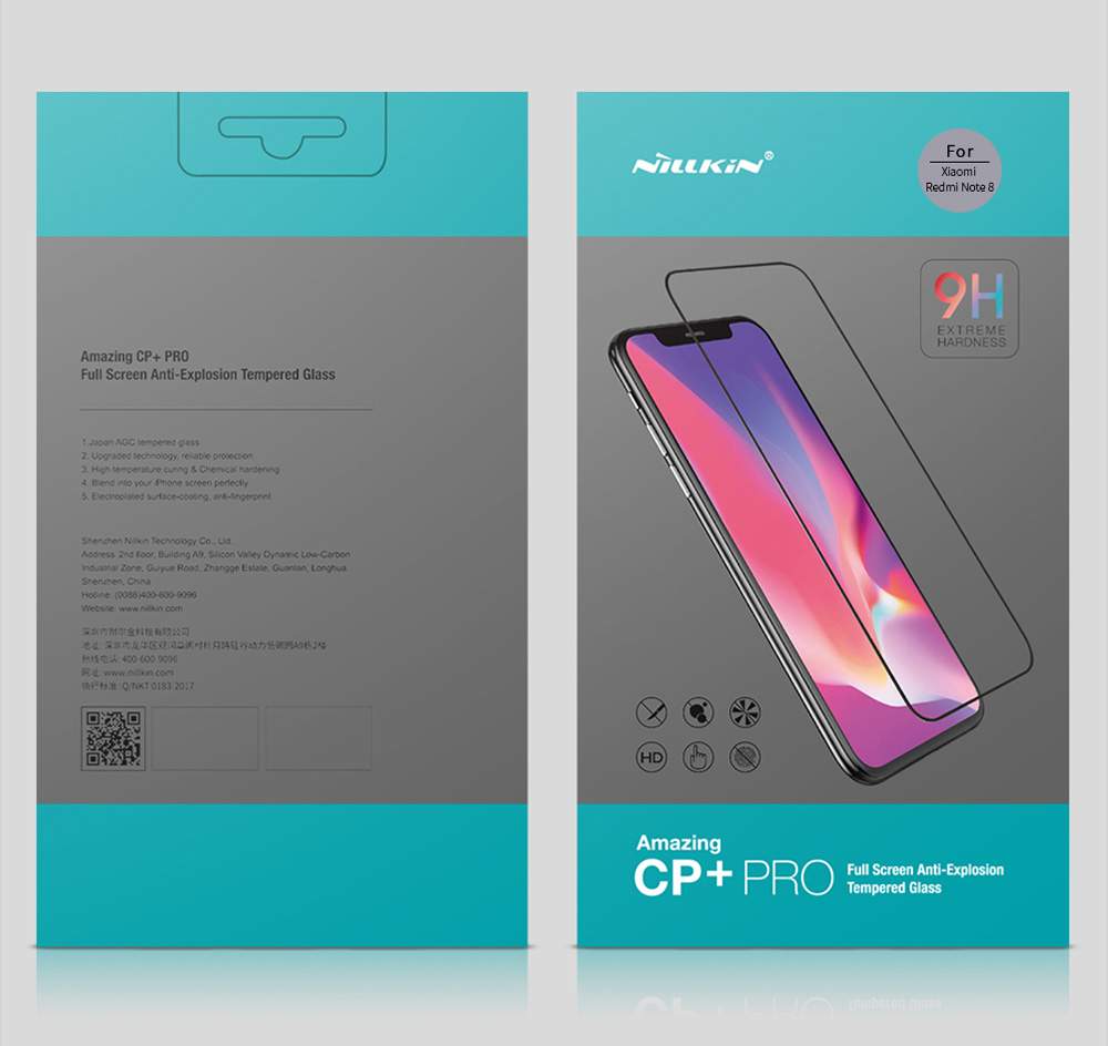 Nillkin CP+PRO Full Screen Anti-explosion Tempered Glass Screen Protector For Xiaomi Redmi Note 8 / Redmi Note 8T - Transparent
