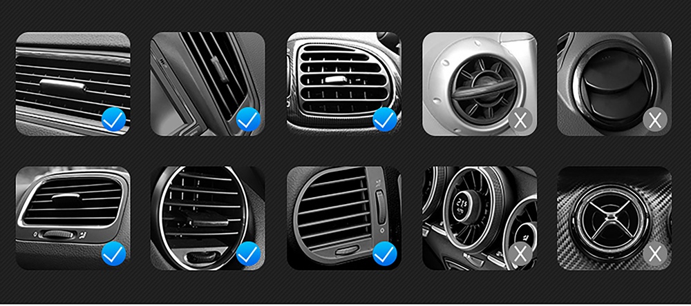 Smart Wireless Car Charger X276 Fast Charging Air Vent Phone Holder For Qi-Enabled Cellphones - Black